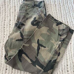 Topshop Camouflage Capri Cargo Pants